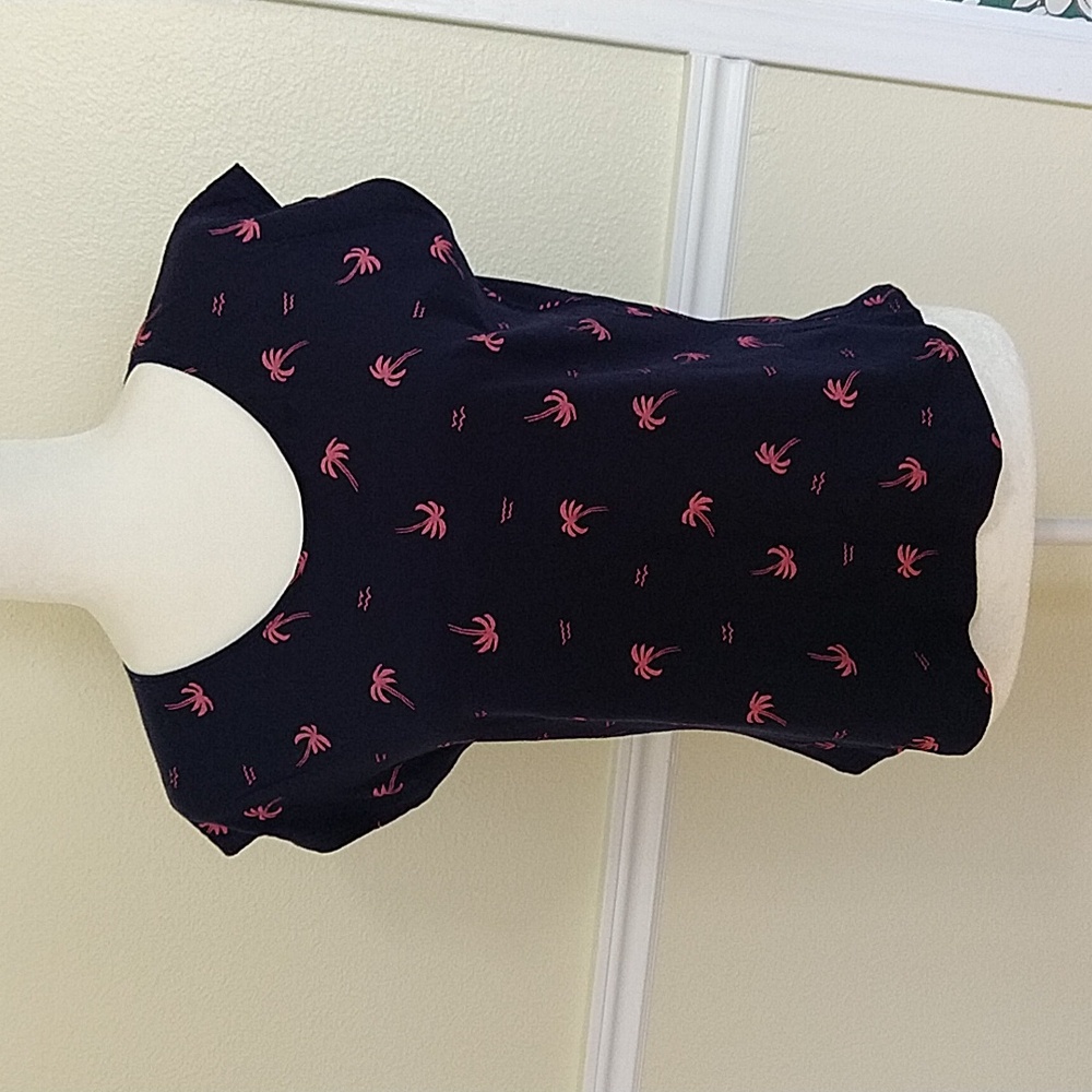 Mango Navy Sleeveless Top With 🌴